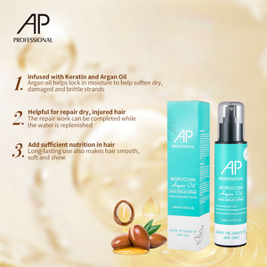 Produit capillaire hydratant naturel et biologique de marque privée AP, personnalisé, 150 ml, huile d'argan biologique, <span class=keywords><strong>spray</strong></span> anti-frisottis pour <span class=keywords><strong>cheveux</strong></span> - Product Image 3