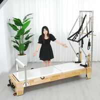 GRASSFIT Factory Custom Commertical Yoga Studio Home Wood Cama De Pilates Reformer With Half Trapeze,Reformer Machine Tower
