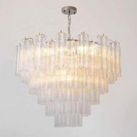 Lustre en fer de luxe français, lampe suspendue de taille moyenne pour chambre à coucher, salon, salle à manger et escalier