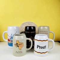 Vente en gros de tasses à thé et à bière en porcelaine de grande capacité 300 ml, 500 ml, 1000 ml, logo de marque personnalisé imprimé, tasses à café en céramique crème