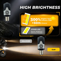 Ampoules de phare LED Dasheng DS-X01 12V H4 avec lentille blanche pour la rénovation/amélioration des phares de moto