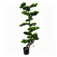 Grand arbre artificiel réaliste en pin bonsai de 120 cm (4 pieds), écologique, résistant aux UV, pour décoration intérieure/extérieure, salon, bureau