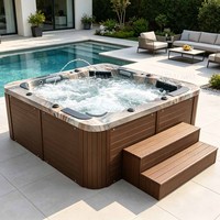 Fournisseur Yacuzzier Foshan – Bain à remous extérieur en acrylique bleu océan pour 5 villas, spa public, Water World Play Pot Eddy Wason Soaking
