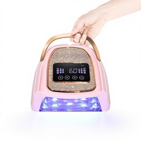 Lampe UV/LED portable à batterie pour ongles, avec diamants incrustés, séchage rapide, haute puissance, capteur intelligent, spéciale ongles