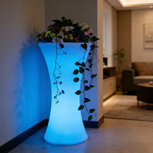 Grand <span class=keywords><strong>pot</strong></span> de fleurs <span class=keywords><strong>lumineux</strong></span> d'extérieur étanche RGB avec télécommande sans fil, idéal pour les événements internationaux, les hôtels, etc. - Product Image 2