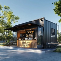 Nouvelle conception de maison préfabriquée de luxe moderne en conteneur, maison préfabriquée, magasin de café en conteneur personnalisé