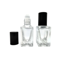 LANJING Neuerscheinung 10ml Quadratische Glas-Roll-on-Flasche Rollerflaschen mit Aluminiumdeckel