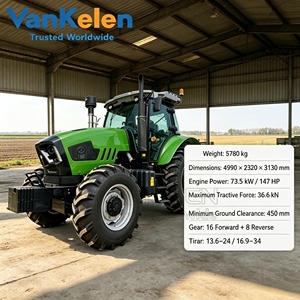 Tracteur diesel 4x4 de 120 CV avec chargeur, tracteur agricole, cabine fermée, 4x4, multi-usages - Product Image 1