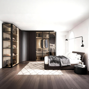 Wardrobe Bedroom Furniture New Design Glass Wardrobe with Dressing Stable Vanity Wooden <strong>Cheap</strong> <strong>Cupboard</strong> - Product Image 3