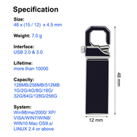 Clé USB Métallique Personnalisable avec Logo, Clé USB Flash en Forme de Porte-clés, Mini Clé USB 2 Go-512 Go, Prix de Gros, Clé USB 100% Originale