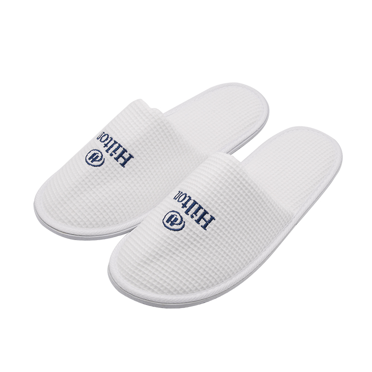 Высококачественные вафельные тапочки, роскошные одноразовые Тапочки с пользовательским логотипом Eva, белые Тапочки для отелей и спа для гостей