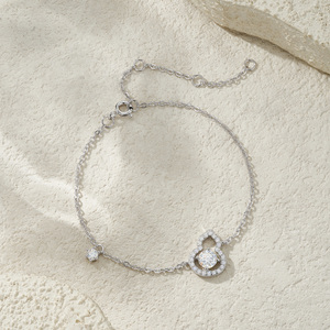 Pulsera de Moissanita de Plata Esterlina 925 con Forma de Calabaza Wu Lou, Cadena de Eslabones Brillantes con Símbolo de la Suerte para Mujer, Regalo de Joyería - Product Image 4