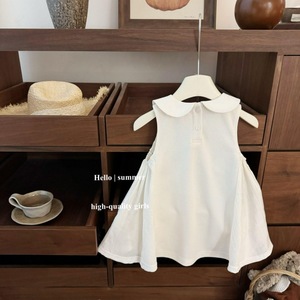 Tongxingyuan Girls Sleeveless Embroidered Dress Collared Summer Breathable Cotton Dress For Baby Girls - Product Image 2