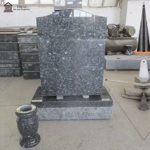 China Factory Simple Design White Grey Granite Headstones Monument Flat For Sale