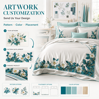 Ensemble de literie brodé sur mesure OEM ODM, housse de couette de luxe, drap, taie d'oreiller, logo personnalisé, ensemble de literie pour hôtel et maison