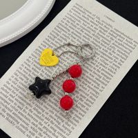 Vente en gros usine : Porte-clés à perles étoile, Breloque de sac à perles rondes rouges, Porte-clés avec pendentif cœur pour sacs à dos, sacs à main, étuis de téléphone pour filles, Cadeau