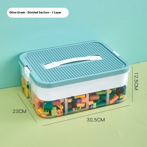 Parçacık plastik parçalar ile yapı blok oyuncak saklama kutusu çocuklar için oyuncaklar düzenlemek ve sınıflandırmak için kapak inşa edebilirsiniz - Product Image 6