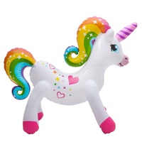 Jouets licorne arc-en-ciel gonflables en vinyle écologique, corne de cheval en plastique durable, modèle 3D, décoration de fête pour animaux