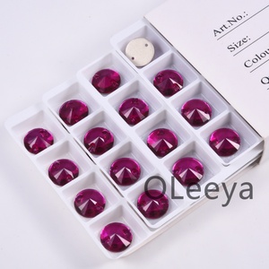 โอเลีย ขายส่ง คริสตัลเย็บติดคุณภาพ 5A สีชมพูร้อน รูปทรงริโวลี สำหรับตกแต่งชุดเต้นรำ ชุดบิกินี่ - Product Image 3