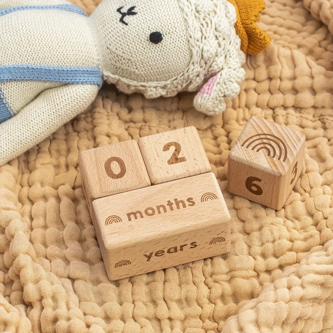 Mijlpalen Leeftijdsblok Ingesteld Pasgeboren Wekelijkse Maandelijkse Eerste Jaarfoto Rekwisieten Pine Baby Mijlpaalblokken