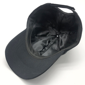 ALLCH Skin Friendly all'ingrosso Custom donna capelli neri cappelli morbidi possono fare la coda di cavallo senza schienale di seta satinato foderato cappellini da Baseball - Product Image 3