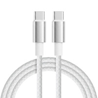Câble de données tressé en aluminium 60W à double connecteur Type-C pour charge rapide, compatible avec les téléphones mobiles