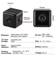 Mini caméra de surveillance de sécurité WiFi sans fil HD avec détection sonore vision nocturne et fonction infrarouge adaptée aux caméras IP