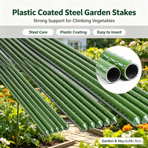 Estaca de soporte para plantas de acero recubierto de plástico verde, para enredaderas, trellis, soporte floral para jardín - Product Image 5