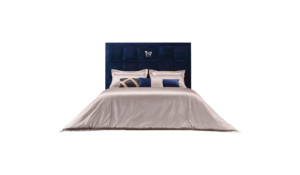 Cama de lujo para muebles de alta gama para el hogar, cama tapizada para dormitorio con cabecero alto <span class=keywords><strong>y</strong></span> fino, madera maciza recortada de Metal - Product Image 2