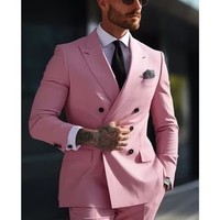 Nouveauté 2025 : Costume Homme Croisé à Revers Pointus, Smoking de Mariage et Cérémonie, Blazer Sur Mesure Coupe Slim + Pantalon