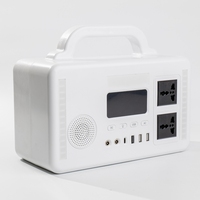 Station d'alimentation portable extérieure 300W 12.8V 15Ah 192Wh LiFePO4 avec contrôleur MPPT, onde sinusoïdale pure 220V DC 12V et haut-parleur Bluetooth