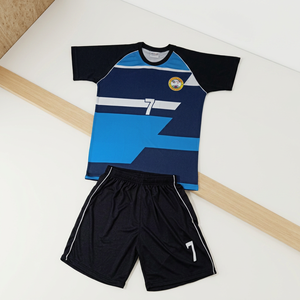 Maillot de football personnalisé, ensemble sportif, maillot à manches courtes et short, tenue d'équipe pour entraînement, polyester, toutes saisons - Product Image 1