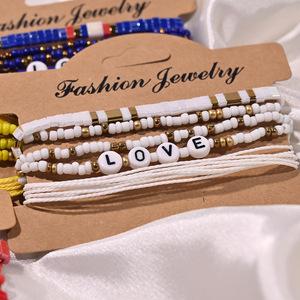 สร้อยข้อมือลูกปัด Tila แนวยุโรปและอเมริกา5ชิ้น/เซ็ตกำไลข้อมือลูกปัดแห่งความรักสไตล์โบฮีเมียนสไตล์แฟชั่นฤดูร้อน - Product Image 5