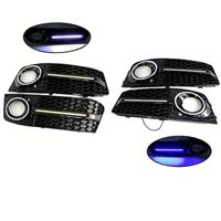 YW969 pour Audi A4B8 2009-2012 modifiée avec des becsquets de phares antibrouillard, des feux de jour LED RS4 et une calandre inférieure en nid d'abeille.