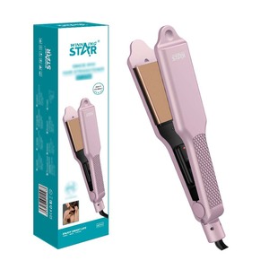 Lisseur de cheveux Winningstar, plaques en céramique, rose, 40W, arrêt automatique, réglage de la température, utilisation sur cheveux secs et humides - Product Image 1