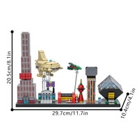 Funbuild serie de dibujos animados microescala Futurama Skyline arquitectura Skyline conjuntos bloques de construcción conjunto construir juguete