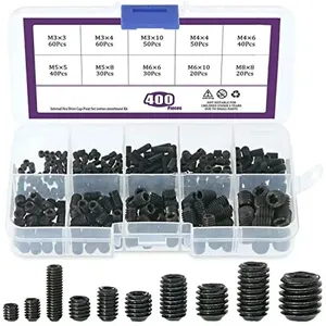 400pcs Hex Socket Set <strong>Screws</strong> M3 M4 M5 M6 M8 Steel Internal Hex Drive Cup-Point Headless Set <strong>Screws</strong> for <strong>Door</strong> <strong>Handle</strong> - Product Image 6