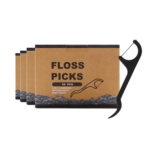 Limpieza de dientes orales con sabor a menta, hilo <span class=keywords><strong>dental</strong></span> de carbón de bambú, 50 Uds. Por bolsa - Product Image 1