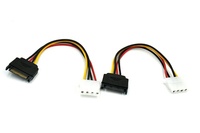 Cable Adaptador de Alimentación SATA de 15 Pines Macho a 4 Pines Hembra Molex para Disco Duro IDE, 0.66 Pies/0.20 m