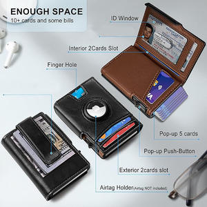 Portefeuille intelligent <span class=keywords><strong>Yamo</strong></span> PU Slim Fashion avec blocage RFID pour cartes de crédit, pour hommes, pour usage professionnel et cadeau, sans fermeture - Product Image 2