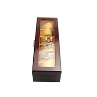 Boîte à montre en bois carrée en bois de palissandre brun avec logo personnalisé avec serrure Écologique pour hommes