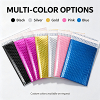 Faible MOQ, échantillon gratuit, sac à bulles métallique brillant de 6*10 pouces, sac d'expédition à bulles métallique à forte adhérence