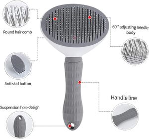 Brosse à poils pour chiens et chats en caoutchouc écologique et acier inoxydable pour le nettoyage des poils longs - Product Image 4
