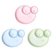 Vaisselle et assiettes en silicone avec logo personnalisé pour tout-petits Assiette antidérapante avec couvercle en forme d'animal Produit de salle à manger pour enfants