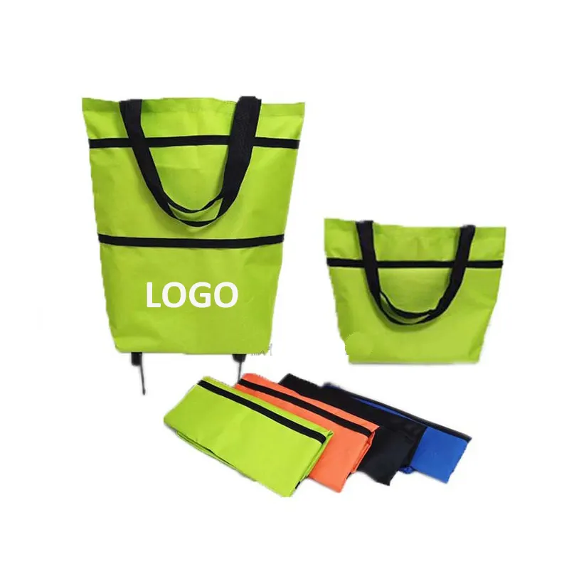 कस्टम पर्यावरण के अनुकूल पहिएदार शॉपिंग किराने की गाड़ी बैग, सुपरमार्केट व्यक्तिगत तह कपड़े शॉपिंग ट्रॉलियों