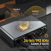 MAONO PS22 Professionnel Mixeur Audio Programmable Carte Son Externe Casque Moniteur pour Podcasting et Microphones