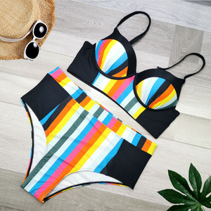 2022 nueva mujer gorda estilo de moda Split cintura alta <span class=keywords><strong>Bikini</strong></span> 5XL traje de baño de talla grande traje de baño gordo - Product Image 6