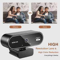 Kamera Web USB 2K Auto Focus Smart HD Plug and Play untuk Konferensi Video dan Siaran Langsung Tersedia
