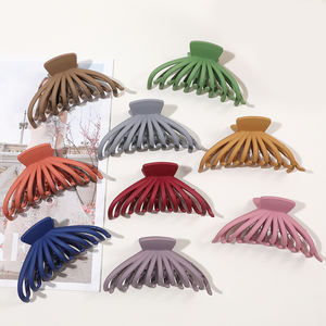 Pinza de pelo de <span class=keywords><strong>pulpo</strong></span> grande de 4,7 pulgadas, pinza de pelo de Color sólido mate para mujer, accesorios para el cabello huecos, pinza de pelo Jumbo Simple acrílica de 12cm - Product Image 2