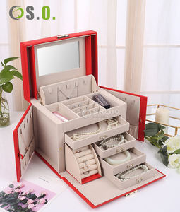 Venta al por mayor caja de joyería de viaje Pu cuero joyería caso organizador para mujeres niñas anillos pendientes collar exhibición de almacenamiento - Product Image 3